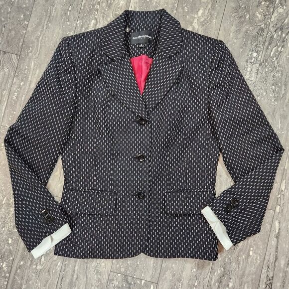 🇬🇪🔸️Vintage Sag Harbor Black Triple Button Suit Blazer Size 8 - Picture 1 of 12